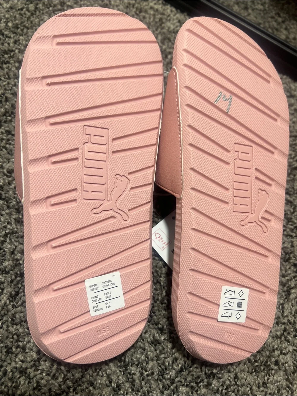 Puma Kids Pink Logo Slide Sandals